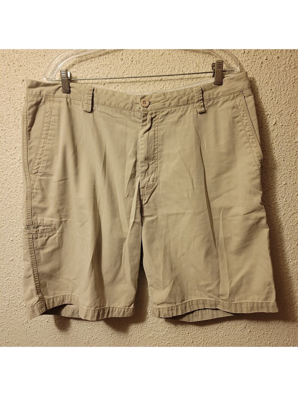 Vintage Dockers Shorts Mens Khakis Size W38 90s Linen Cotton Blend Pleated